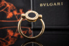 BVLGARI Flip Ring mit Onyx und Perlmutt Black and White Roségold 750 OVP 