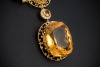 Prunkvolles Gala Collier mit Citrin und Diamanten in Gelbgold 750 Arbeit 