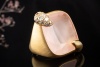 Pomellato Ring Ritratto Rosenquarz u. Diamanten Mattiert in Gelbgold 750 