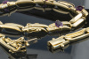 Amethyst Schmuckset Collier Kette Armband in Gold 750 Goldschmiedearbeit 