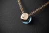 Pomellato Nudo Petit Collier Kette Hellblauer Topas in Rosegold Full Set 