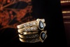 Cartier Paris Ring mit Saphir Tropfen und Diamanten in Gelbgold 750 OVP 