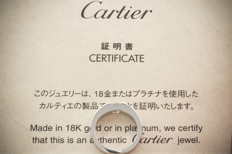 CARTIER TANK SOLITÄR Ring 1 Diamant im Princess Cut in 750er Weißgold  