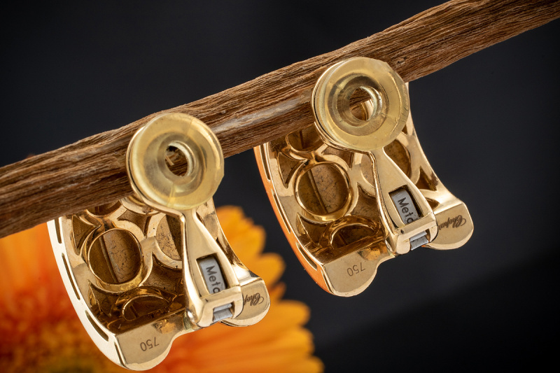 Chopard Ohrringe La Strada Gold Ohrclips Massiv in 750er Gelbgold 20 mm 