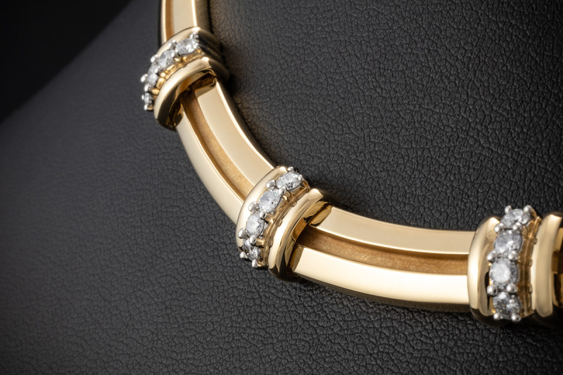 Tiffany & Co Collier Kette mit Diamanten Brillanten Gelbgold mit Platin 