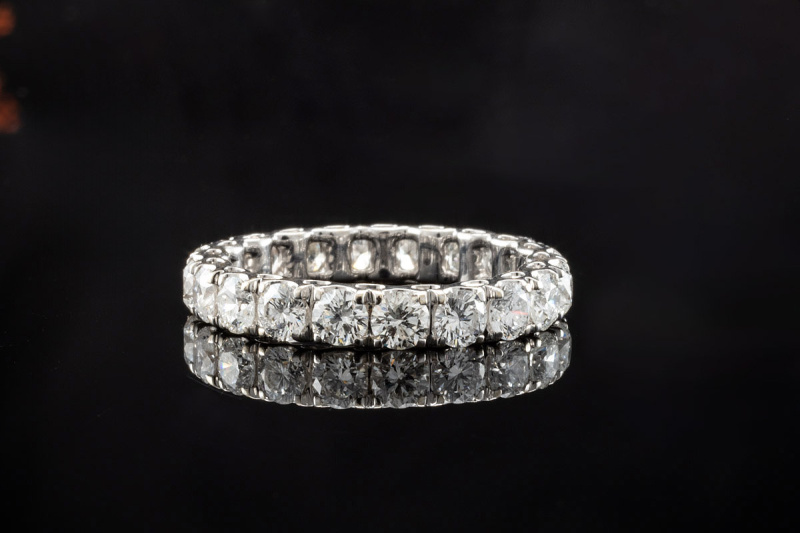 Memoire Ring mit Diamanten Brillanten Modernes Design 750er Weißgold 55 