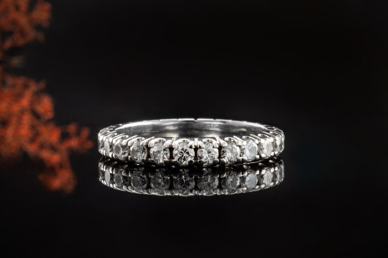 Memoire Ring 1,50 Carat Diamanten Brillanten Arbeit in 750er Weißgold 58 