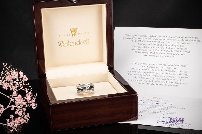 Wellendorff Ring Drehring Engelskuss mit Brillanten in Weißgold Full Set 