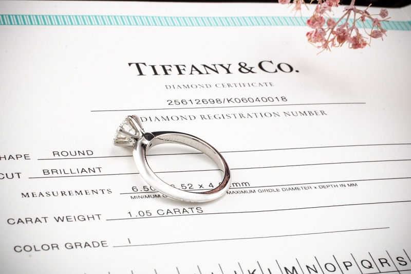 Tiffany & Co Solitär Ring Setting mit Diamant Brillant 1,05 Ct in Platin 