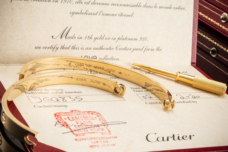 Cartier Love Armreif Armband Bracelet in Gelbgold 750 Größe 20 Full Set 