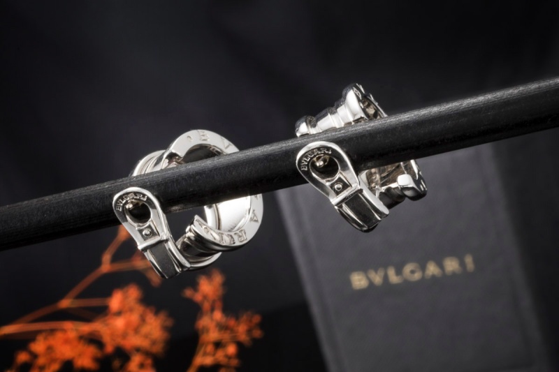 BVLGARI B.zero1 Creolen Ohrringe Clip Ohrstecker in 750er Weißgold OVP 