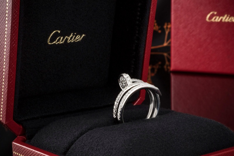 Cartier Juste un Clou Ring mit 77 Diamanten in Weißgold 750 Größe 53 OVP 