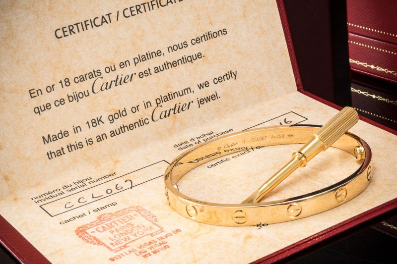 Cartier Love Armreif Armband Bracelet in 750er Gelbgold Gr. 17 Full Set 