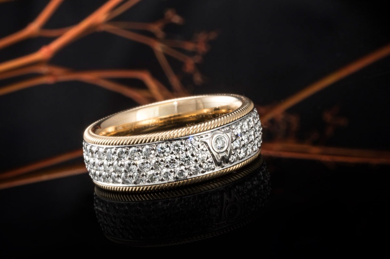 Wellendorff Ring Sternennacht Diamant Drehring in Weißgold Gelbgold 750 