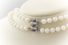 Prunkvolles Perlen Halsband Kropfband Saphire Diamanten 585er Gold 