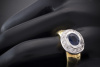 Klassischer Saphir Ring Massiv mit Brillanten in 750er Gelbgold 