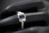 Beeindruckender 950er Platin Saphir Ring mit Brillanten & Carre Diamanten 