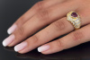 Herz Rubin Ring mit Diamanten Goldschmiedearbeit in 750er Gelbgold 