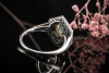 Art Deco Platin Ring mit 1 Diamant 1,02 Ct und Saphir rundum in Platin 