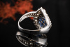 Ring Saphir Kunst Invisible Setting Diamanten Brillanten in Weißgold 750 
