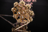 Brosche Nadel Goldschmiedearbeit Blume 5,20 Ct Diamanten in Gelbgold 585 