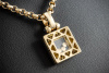 Chopard Collier Happy Diamonds eckig mit Diamanten Saphir 750er Gelbgold 