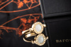 BVLGARI Flip Ring mit Onyx und Perlmutt Black and White Roségold 750 OVP 