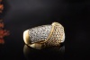 Ring Goldschmiedearbeit mit 1 Ct. Diamanten Braun Weiß in 750er Gelbgold 