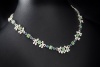 Feines Haute Couture Collier Saphire Tsavorite Diamanten in Weißgold 750 