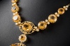 Prunkvolles Gala Collier mit Citrin und Diamanten in Gelbgold 750 Arbeit 