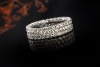 Memoire Ring 3-reihiger Bandring mit Diamanten 2,95 Ct. in Weißgold 750 