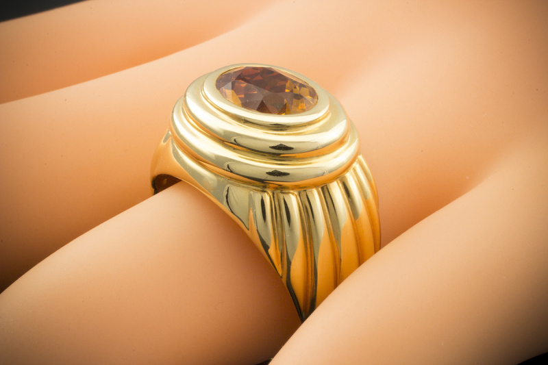 Klassischer Gelbgold Ring mit CITRIN 1,7CT 750er Gold  