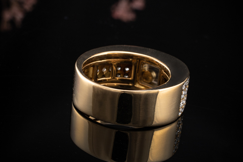 Chopard Happy Diamonds Ring eckig mit Diamanten Brillanten Gelbgold 750 