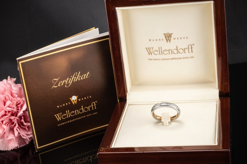 Wellendorff Ring Brillant Julia Diamant Drehring Weißgold Gr 64 Full Set 