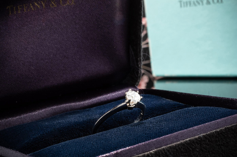 Tiffany & Co Solitär Ring Setting mit Diamant Brillant 0,30 Ct in Platin 