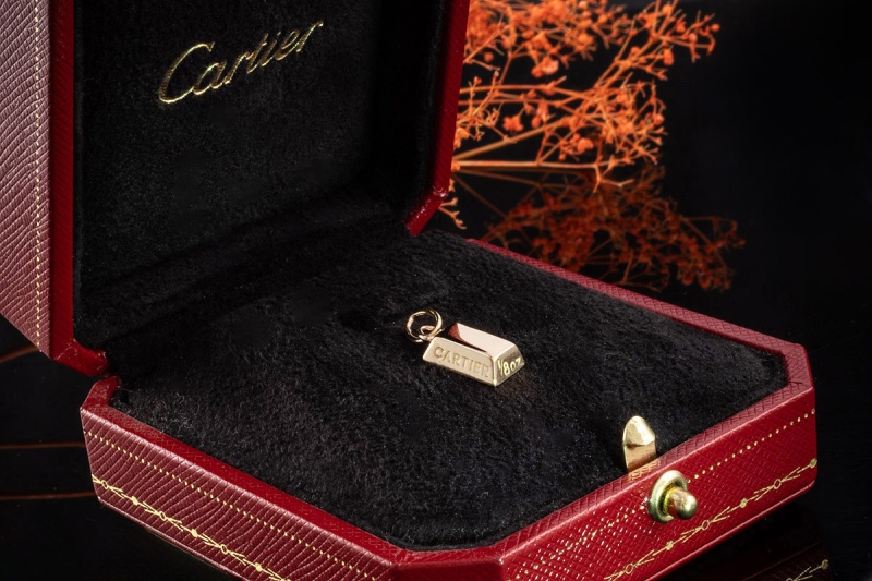 Cartier Goldbarren Anhänger Charm Vintage Barren 1/8 Oz Unze in Gold 750 