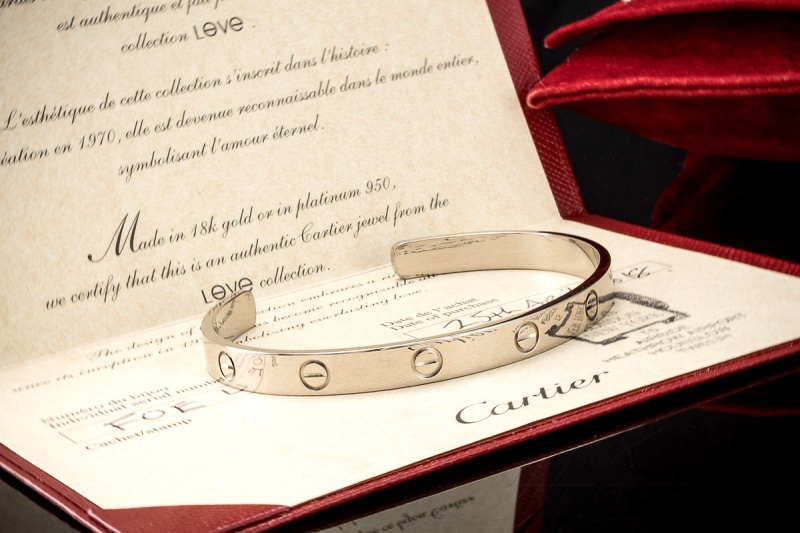 Cartier Love Armspange Armband Armreif Klassisch in Weißgold 750 Gr. 19 