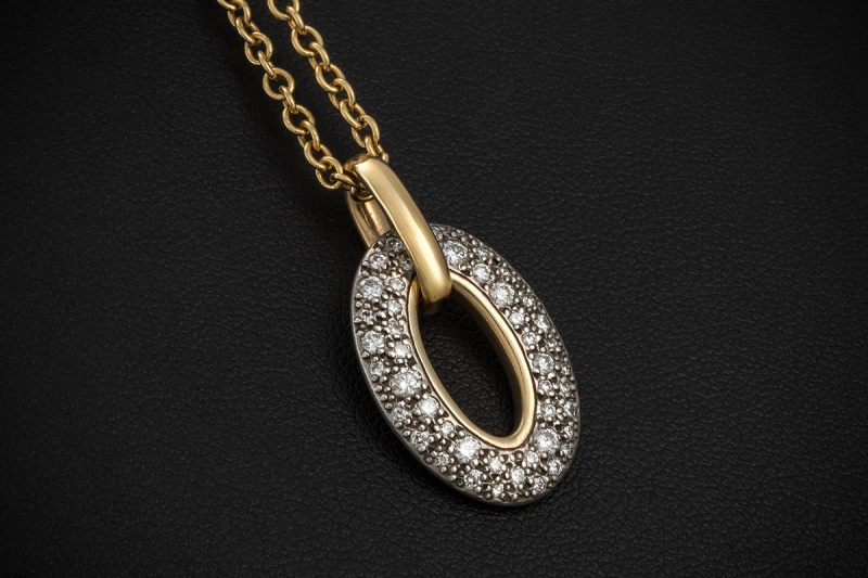 Pomellato Collier Catene 90 cm Kette 6,31 Ct Diamanten 750er Gold Massiv 