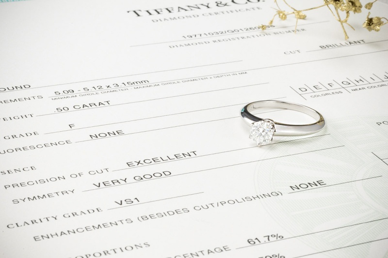 Tiffany & Co Solitär Ring Setting mit Diamant 0,50 Ct in Platin Full Set 