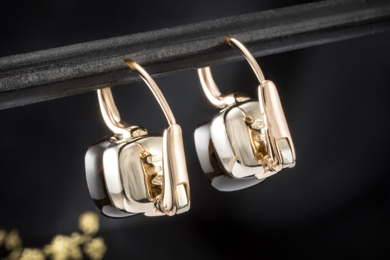 Pomellato Ohrringe Ohrstecker Nudo Classic mit Rauchquarz in 750er Gold 