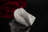 Breiter Diamant Ring Schwungvoll mit Brillanten in 750er Weißgold Arbeit 