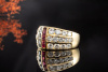 Ring Rubin Saphir Diamanten Rot Blau Weiß Goldschmiedearbeit in Gold 750 