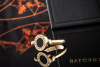 BVLGARI Flip Ring mit Onyx und Perlmutt Black and White Roségold 750 OVP 