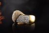 Ring Goldschmiedearbeit mit 1 Ct. Diamanten Braun Weiß in 750er Gelbgold 