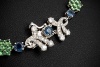 Feines Haute Couture Collier Saphire Tsavorite Diamanten in Weißgold 750 