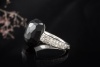 Pomellato Ring Capri Gagat Jet Schwarz mit weißen Diamanten Weißgold 750 