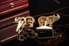 Cartier Vintage Manschettenknöpfe Nashorn Rhinoceros Cufflinks Gold 750 