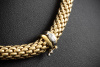 Fope Collier Kette Fexibel 45 cm in 750er Gelbgold mit Weißgold Ringen 