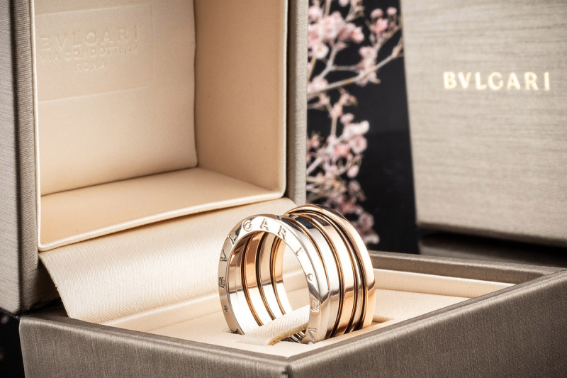 BVLGARI Ring B.zero1 4-Band Rosegold Weißgold Gelbgold 750 Gr 58 FullSet 