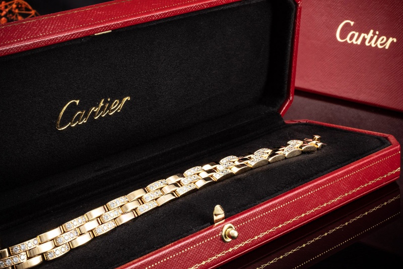 Cartier Armband Maillon Panthère in Gelbgold 750 mit Diamanten Full Set 